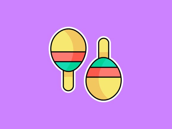 Carnival Maracas Illustrations: A Vibrant Design Asset