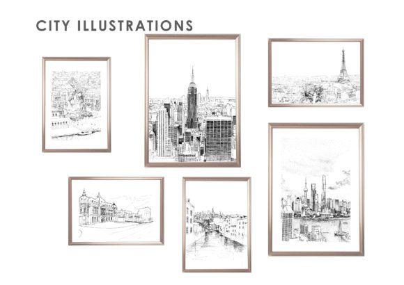City Illustrations: Hand-Drawn Art for Modern Spaces