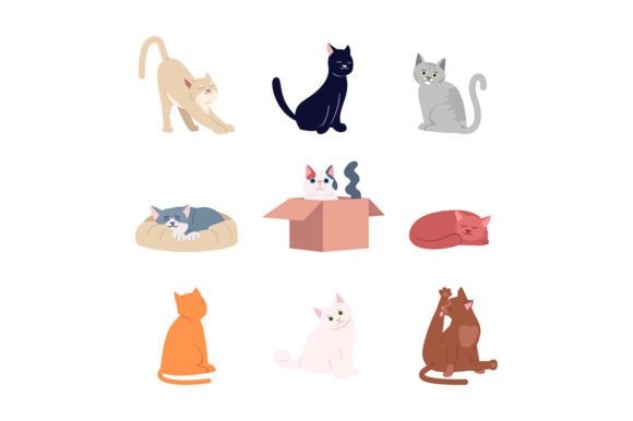 Cute Cats Svg Vector Illustrations Set: Playful Branding Assets