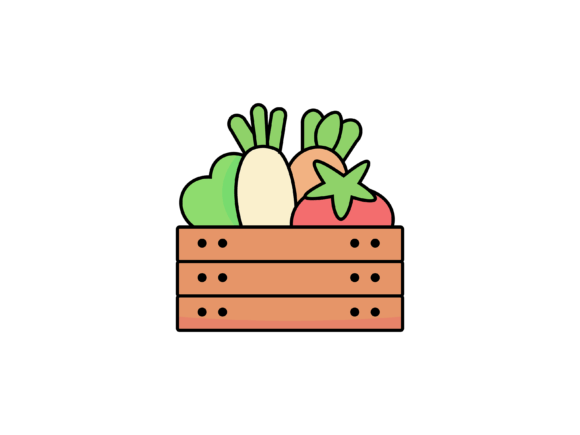 Farming Vegetable Basket Illustrations: A Fresh Design Asset