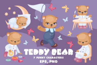 Teddy Bear Set Vector Clip Art: Adorable Design Assets